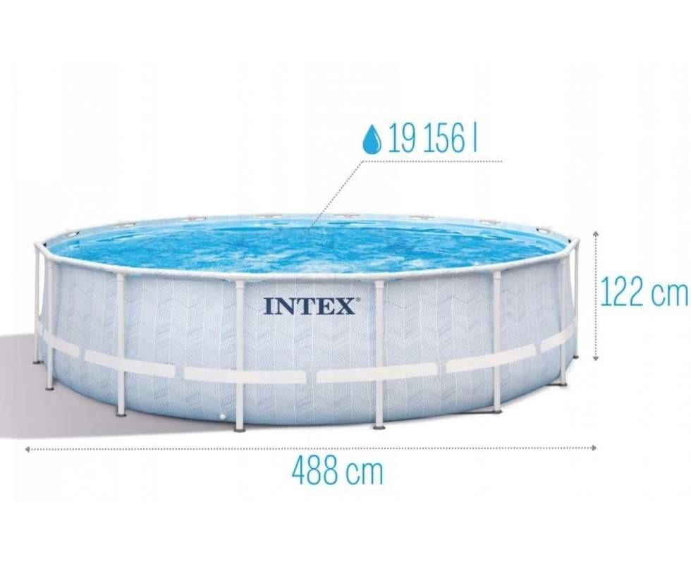 Бассейн каркасный круглый Inteх 26746 с лестницей/тентом/подстилкой и насосом-фильтром 488х122 см 19776 л (14951233) - фото 3