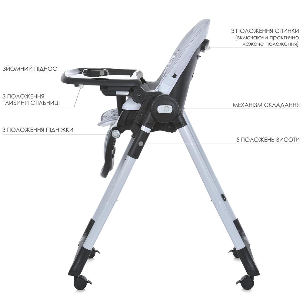 Стільчик для годування ME 1037-B CRYSTAL багатофункціональний Gray (21805086) - фото 3