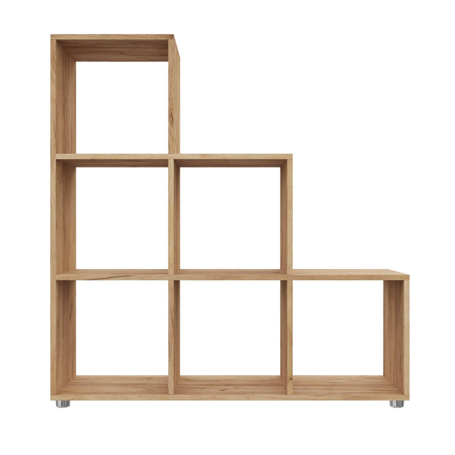 Стелаж настенно-половой MEBLIBUD KUB модульный 6 секций Дуб крафт золотой (31956/5)