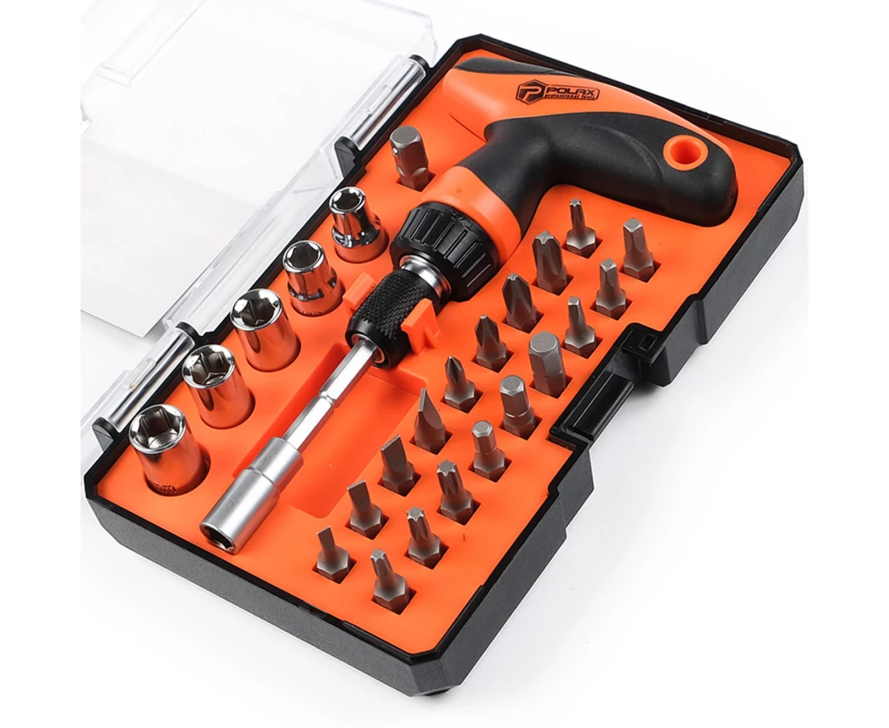 Отвертка с Т-образной ручкой/реверсом/сменными насадками 26 шт. (27558198) - фото 5 Отвертка с Т-образной ручкой/реверсом/сменными насадками 26 шт. (27558198) - фото 5