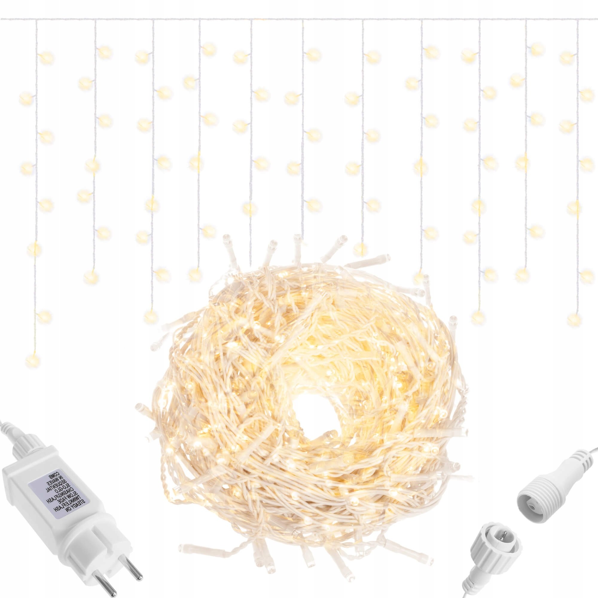 Гірлянда-бахрома Springos вулична 12 м 300 LED Warm White (CL301) - фото 12 Гірлянда-бахрома Springos вулична 12 м 300 LED Warm White (CL301) - фото 12