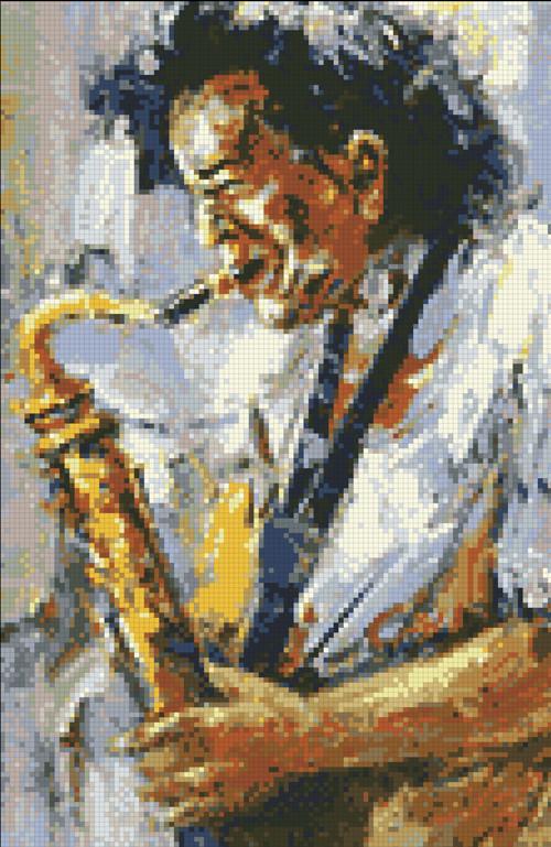 Алмазная мозаика Мелодия саксофона 30х40 см (АМШ-169)