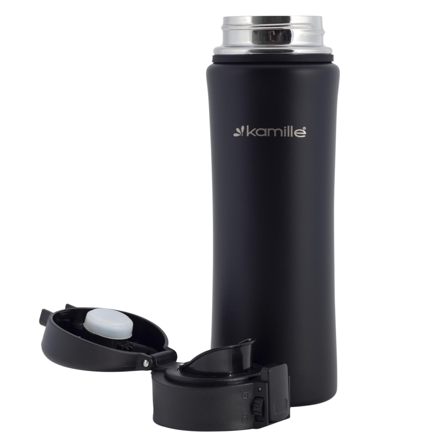 Термобутылка спортивная Kamille из нержавеющей стали 500 мл Черный (2066черная)