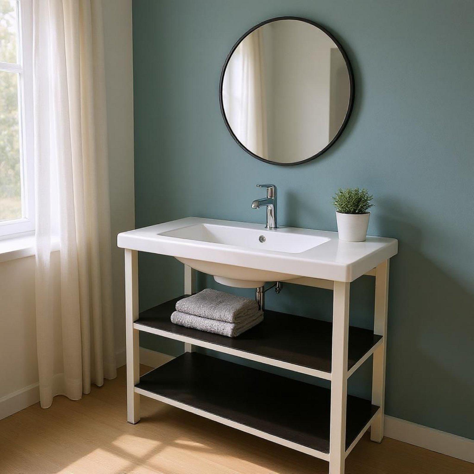 Мебель в стиле Loft с прямоугольным умывальником 60 см Black (2388) - фото 6 Мебель в стиле Loft с прямоугольным умывальником 60 см Black (2388) - фото 6