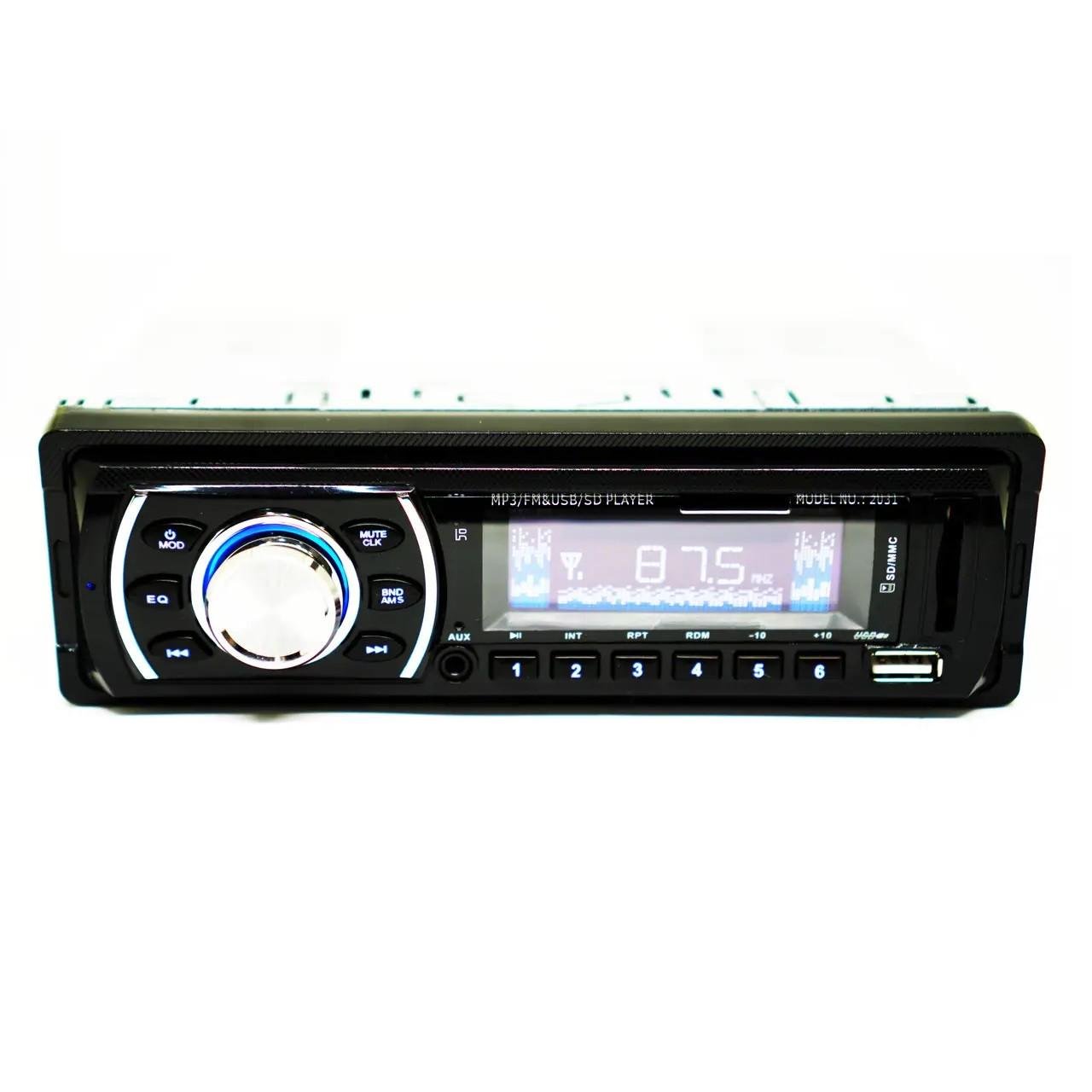 Автомагнітола Rias 2031 1din 2xUSB/FM/microSD/AUX с пультом ДУ 4x50W Black (3_05625) - фото 2