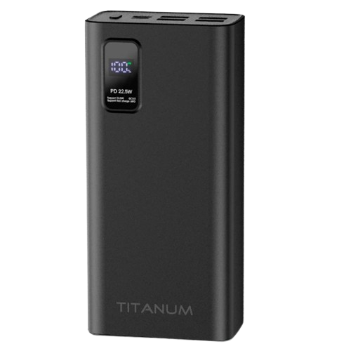 Повербанк TITANUM 728S 30000 mAh 22,5 Вт USB и Type-C Черный (34064169)