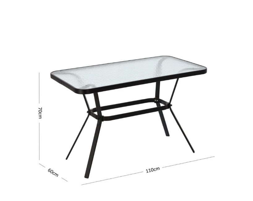 Стол садовый GardenLine для террасы/балкона 110x60x70 см Черный (NEO9949) - фото 2 Стол садовый GardenLine для террасы/балкона 110x60x70 см Черный (NEO9949) - фото 2