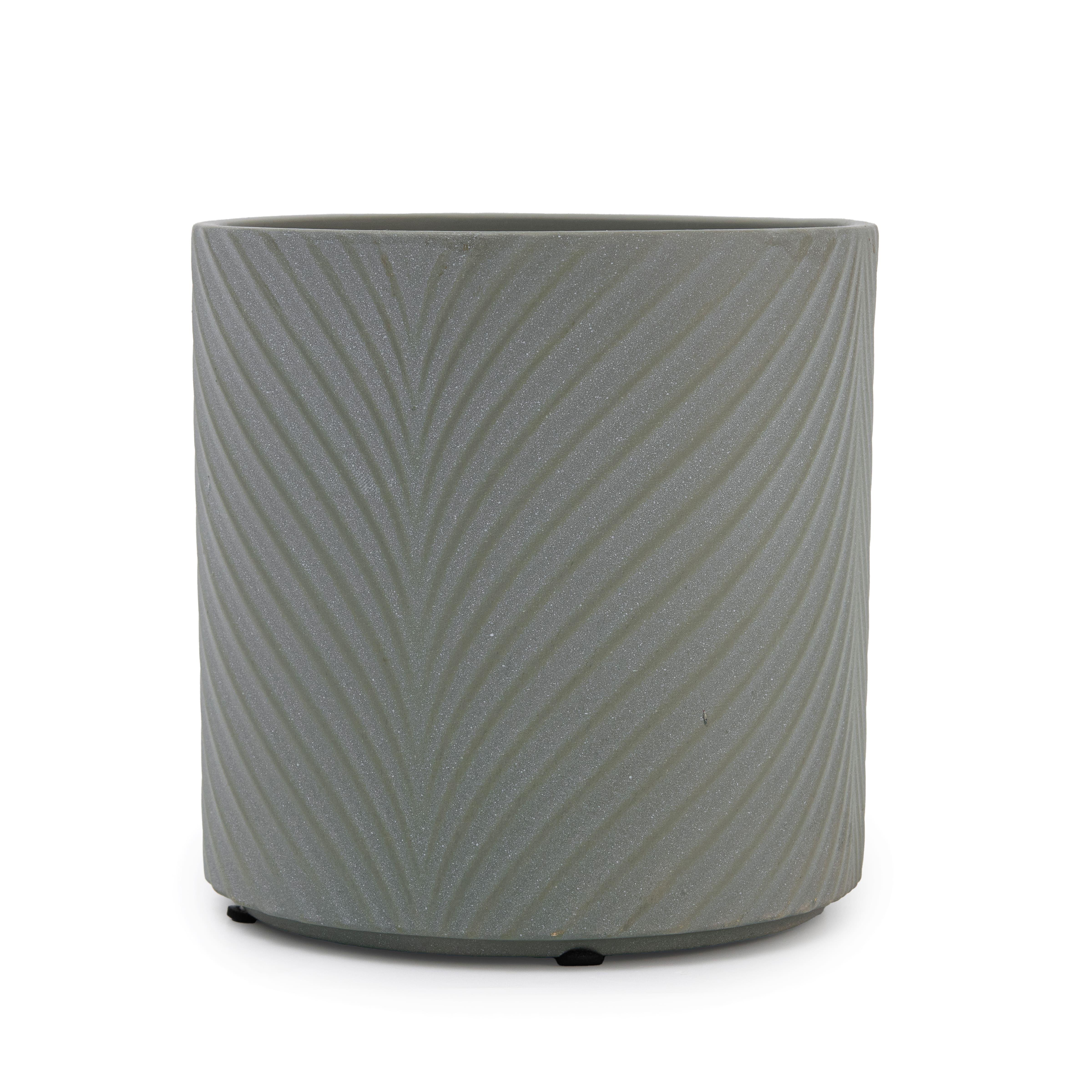 Набор кашпо для цветов керамические elemi Листок круглый 1,3 л/2,3 л/4,5 л Темно-зеленый (УТ-00094682) - фото 2