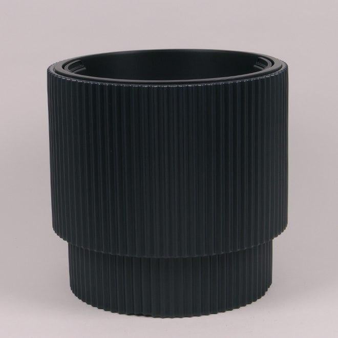 Горшок пластиковый Flora Milly с вкладом 40 см Антрацитовый (94038)