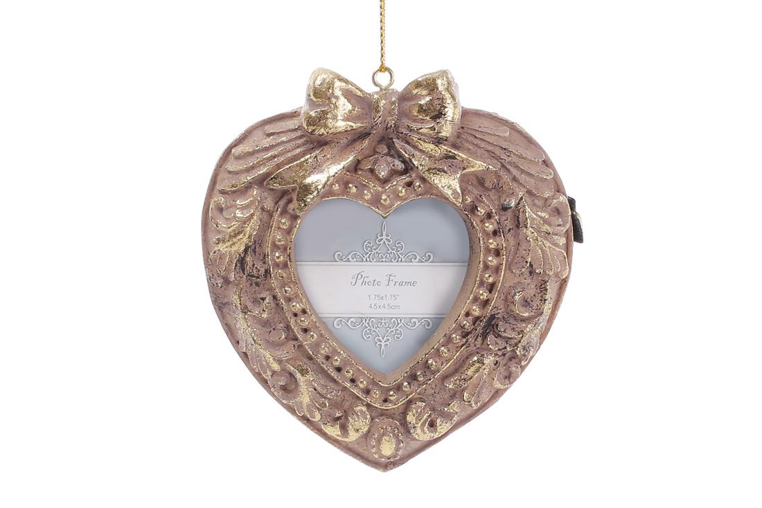 Елочное украшение Фоторамка Сердце BonaDi (434-137)