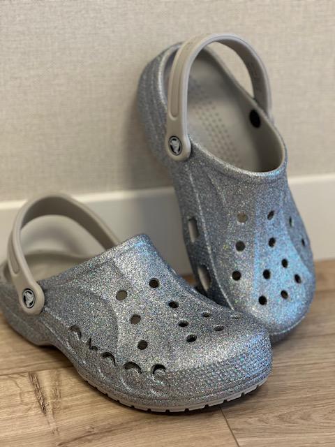 Сабо с блестками Crocs Baya Glitter р. 40-41 Silver Glitter (22281681) - фото 7