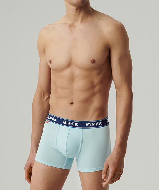 Комплект трусов-боксеров мужских Atlantic 3MH-214 хлопок S 3 шт. Голубой/Серий/Голубой (27565694) - фото 2 Комплект трусов-боксеров мужских Atlantic 3MH-214 хлопок S 3 шт. Голубой/Серий/Голубой (27565694) - фото 2