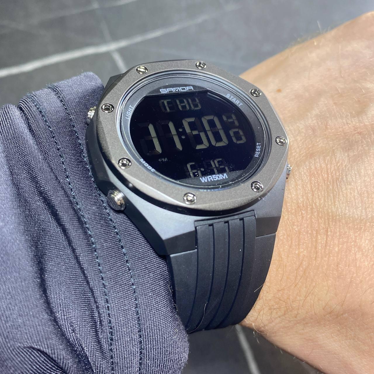 Часы наручные электронные Sanda Timer с подсветкой и таймером Черный (6093) - фото 8 Часы наручные электронные Sanda Timer с подсветкой и таймером Черный (6093) - фото 8