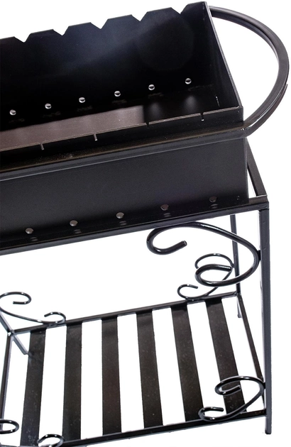 Мангал переносний Metalzavod M9-3D на 9 шампуров на дровниці Чорний (81-17-M9-3D) - фото 4 Мангал переносний Metalzavod M9-3D на 9 шампуров на дровниці Чорний (81-17-M9-3D) - фото 4