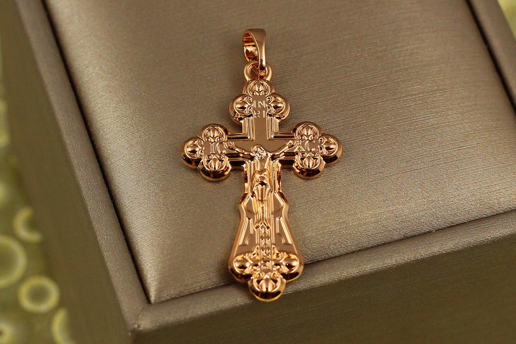 Крестик Xuping Jewelry Воздвижение трехлистное 3,3 см Золотистое (1936358402) Крестик Xuping Jewelry Воздвижение трехлистное 3,3 см Золотистое (1936358402)