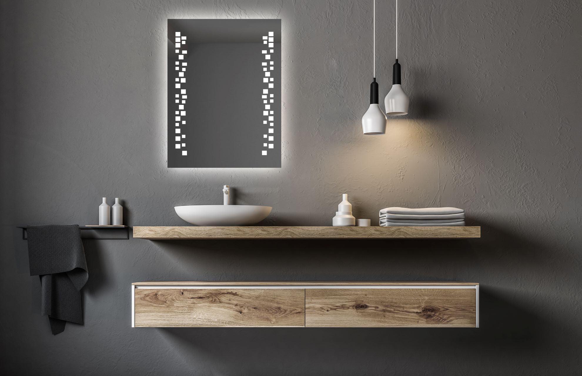 Зеркало Dim Dzerkal MANTIO с LED-подсветкой 50х70 см (8157)