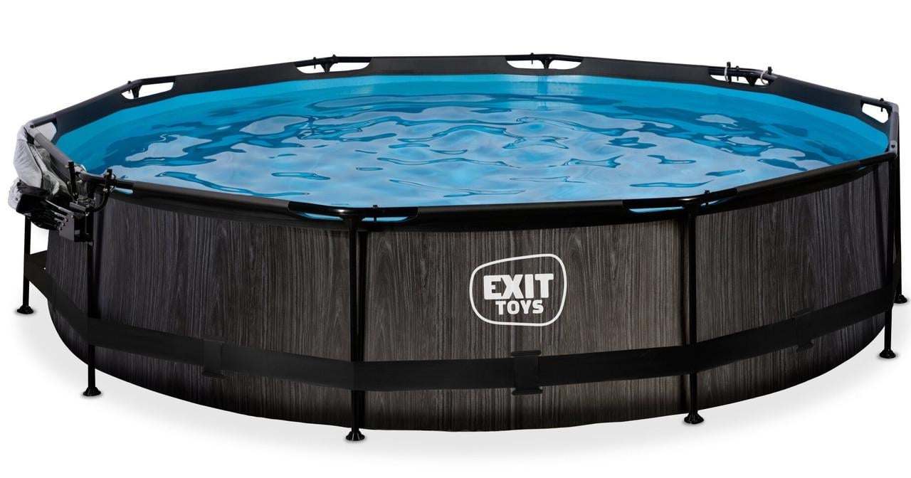 Бассейн круглый каркасный с куполом Exit Toys 360х76 см Черное дерево - фото 5 Бассейн круглый каркасный с куполом Exit Toys 360х76 см Черное дерево - фото 5