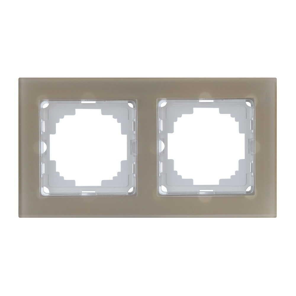 Рамка двухместная Nilson Alegra Бронзовое стекло (25BR0092)