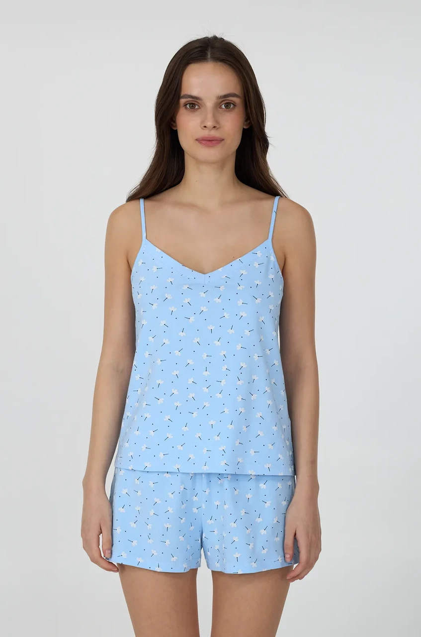 Пижама женская с шортами ELLEN SUMMER SONG LPK 4070/49/01k 2XL Голубой (LPK 4070/49/01)