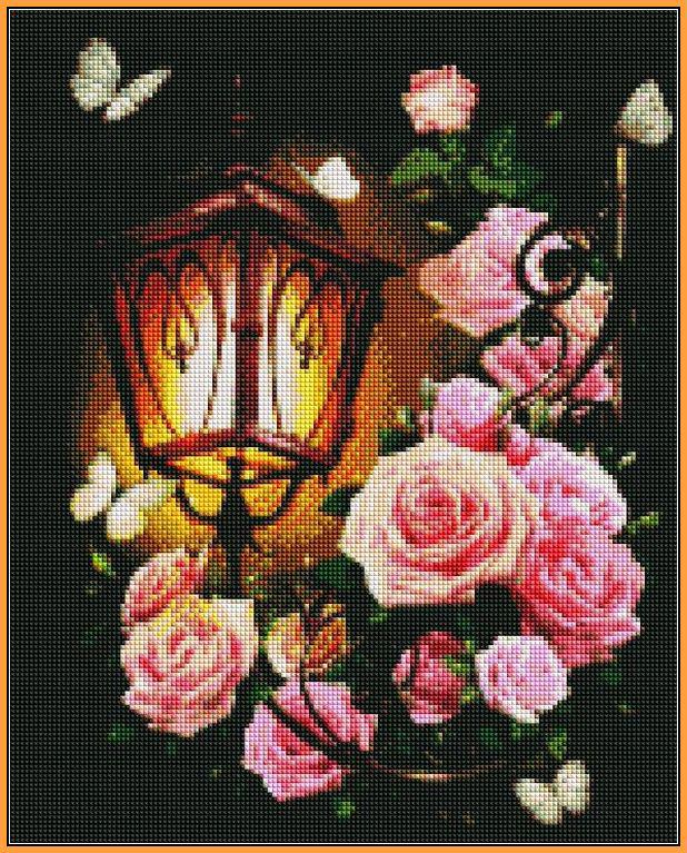 Алмазная мозаика Турбо Розовый фонарь 40x50 см (ST224-VK)