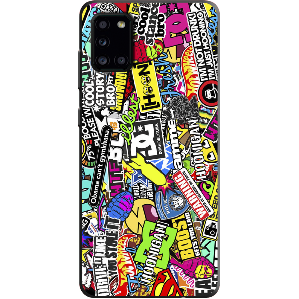 Чохол Boxface Samsung A315 Galaxy A31 Multicolored Inscriptions Чорний силікон (39470-up880-39889)