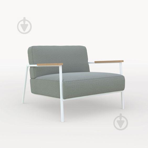 Мягкое кресло на металлическом каркасе JecksonLoft Лаунж Светло-серый 042