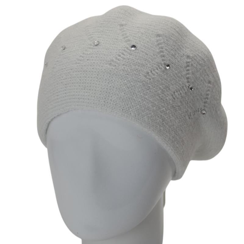 Берет женский Lirus БЕАТРИС с люрексовой нитью двойной с узором и стразами one size Белый (280700) - фото 1 Берет женский Lirus БЕАТРИС с люрексовой нитью двойной с узором и стразами one size Белый (280700) - фото 1