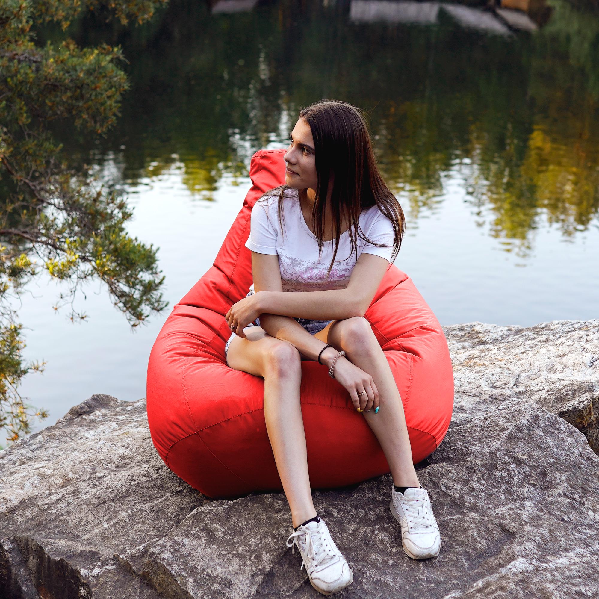 Кресло-мешок iQmebel Груша стандарт+ оксфорд Красный - фото 4