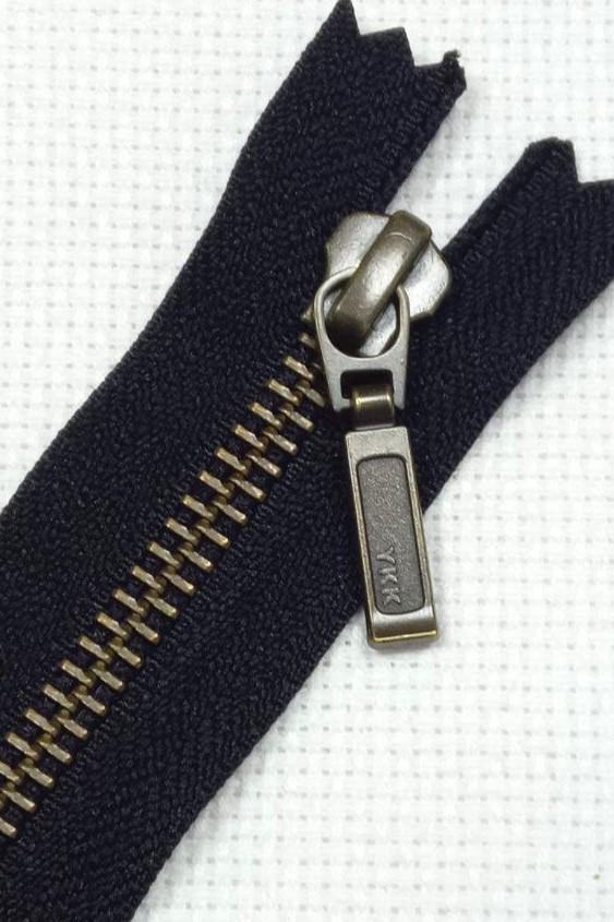 Молния YKK металлическая тип 5 18 см для кармана DA8DR7 Черный/Антик (1663275004)