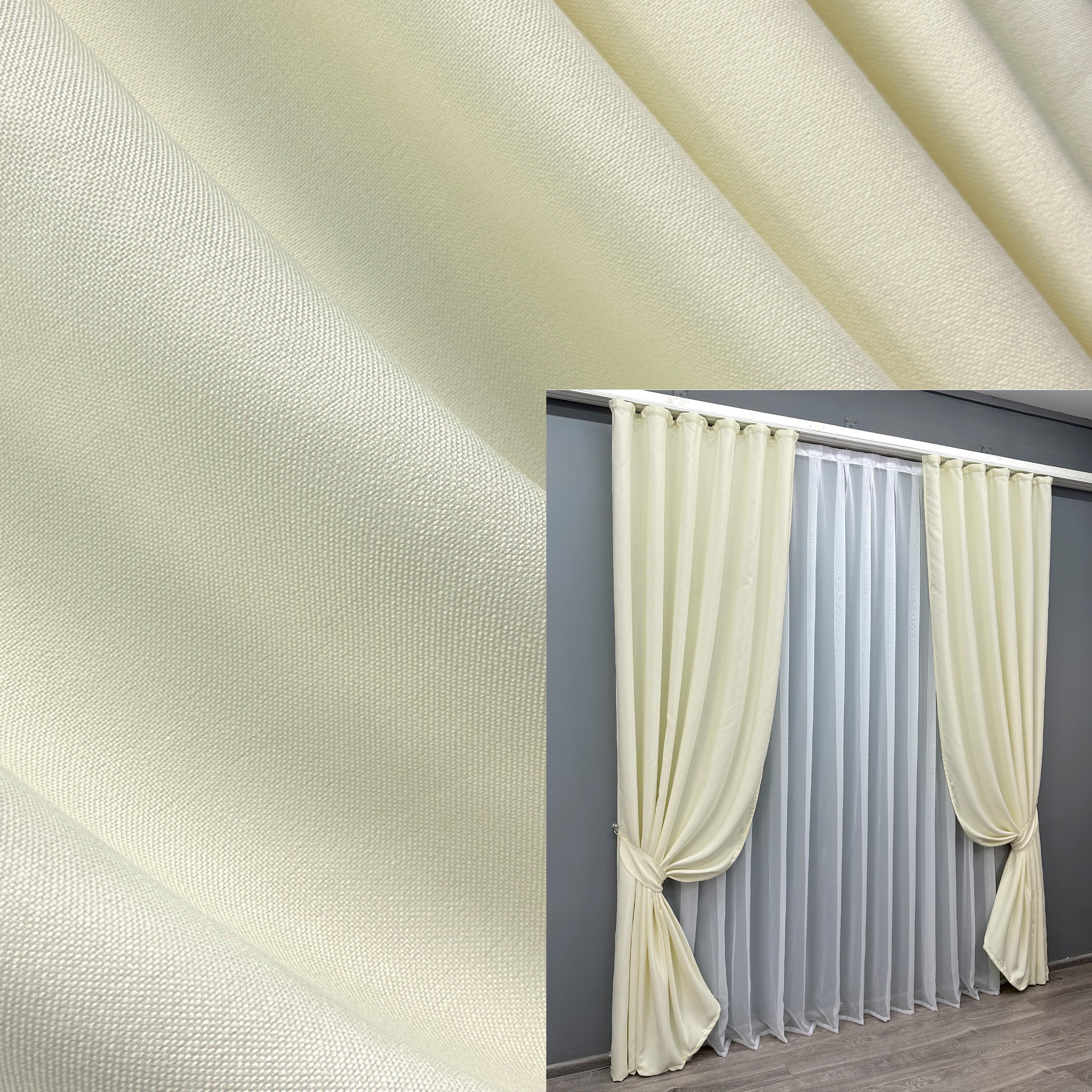 Комплект готовых штор VR-Textil Лен Парма №1736ш 150х270 см 2 шт. Молочный (33-0647) - фото 3 Комплект готовых штор VR-Textil Лен Парма №1736ш 150х270 см 2 шт. Молочный (33-0647) - фото 3