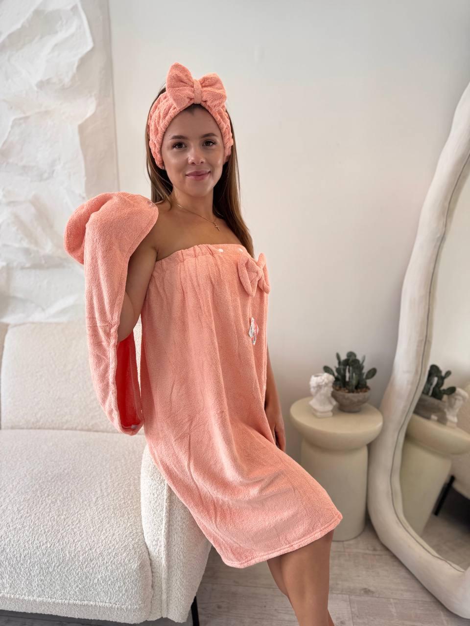 Полотенце для бани микрофибра Персиковое (Д-al-sauna-25-001)