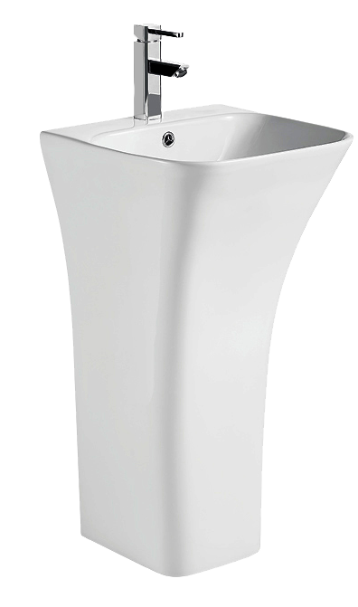 Раковина моноблок MIXXUS BEVEL-1101 з отвором під змішувач і переливом 450х435х835 мм (MI6697) - фото 4