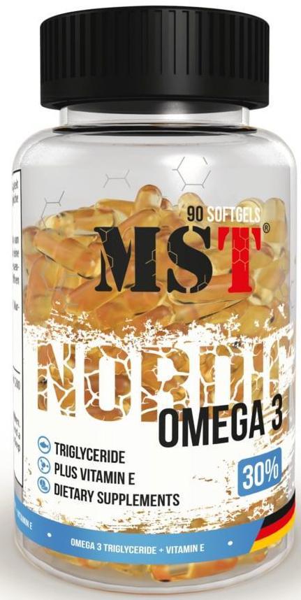 Биоактивная добавка Омега 3 MST Omega 3 Nordic Fish Oil Triglyceride 30% 90 капсул