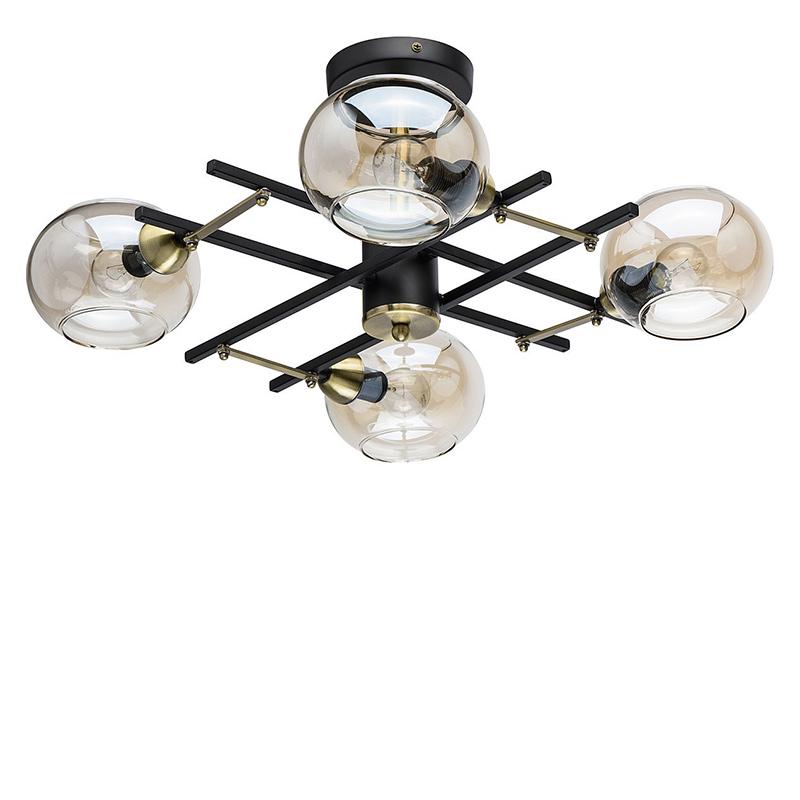 Люстра потолочная Light House SRS-16271-4 на четыре лампы Черный / Бронза