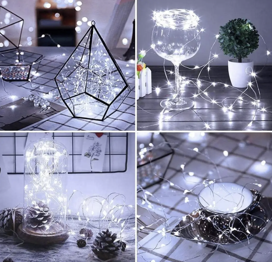 Новогодняя гирлянда Капля росы 50 LED 5 м на батарейках для украшения дома и елки Холодный белый свет (Е500192(cold)) - фото 8 Новогодняя гирлянда Капля росы 50 LED 5 м на батарейках для украшения дома и елки Холодный белый свет (Е500192(cold)) - фото 8