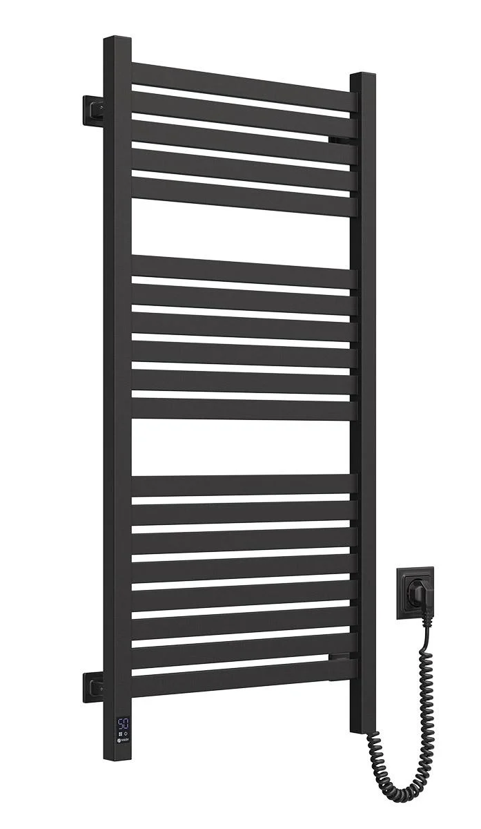 Полотенцесушитель электрический NAVIN Авангард Х Sensor из углеродистой стали 480х1000 мм Sensor с WI-FI шнур справа Черный муар (1291)