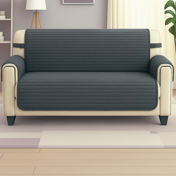 Набор накидок для подлокотников на четырехместный диван из мебельного велюра 56х70 см 2 шт. Антрацит (27639222)