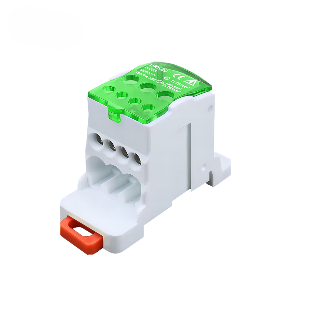 Распределительный блок-клемщик UKK на DIN-рейку 80A Green (31185927)