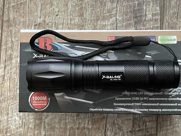 Ліхтар X-Balog BL-1831 світлодіодний T6 з акумулятором і 2 зарядними Чорний (343374460) - фото 5