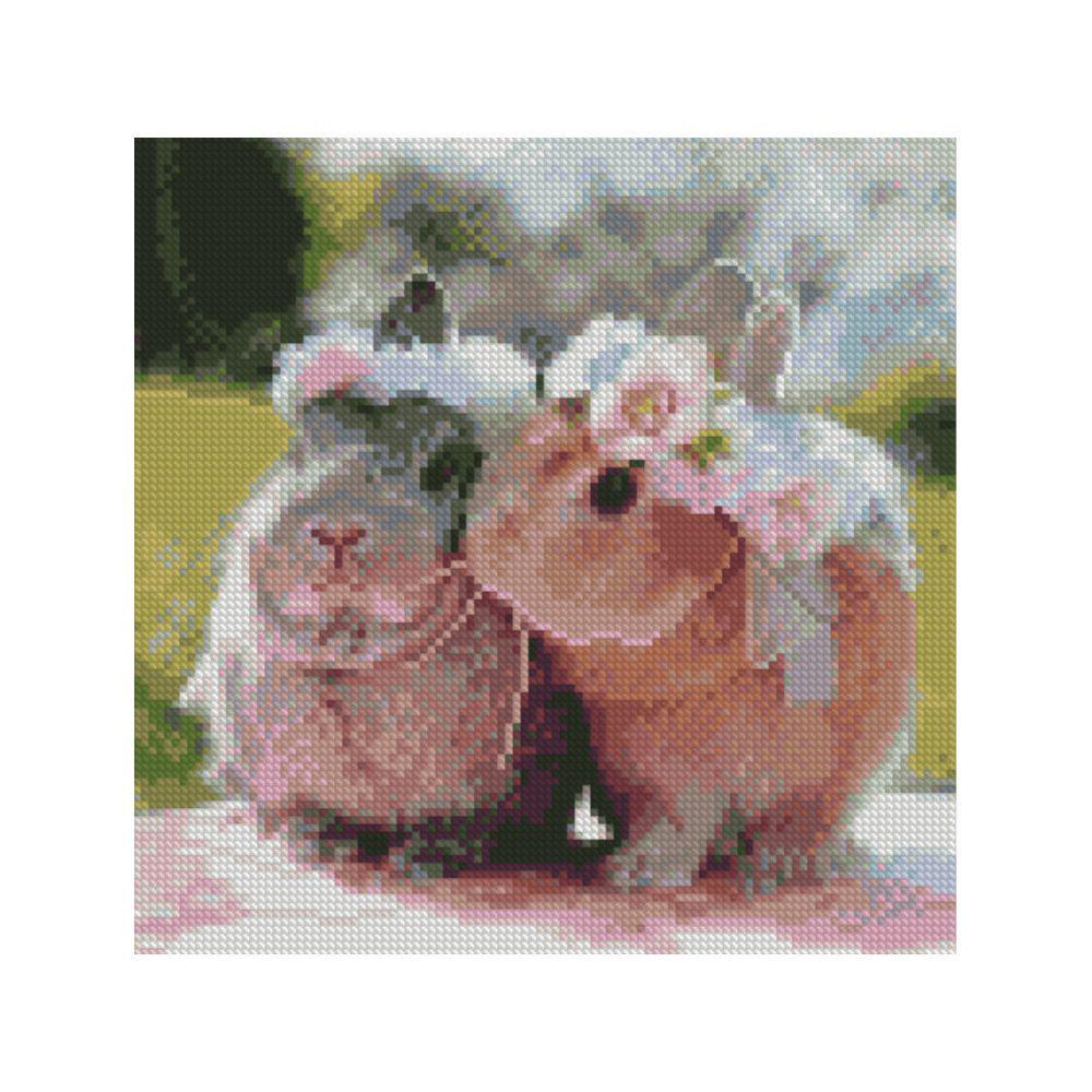 Алмазная мозаика Strateg Зайчата 30х30 см (Str-CA-0007)