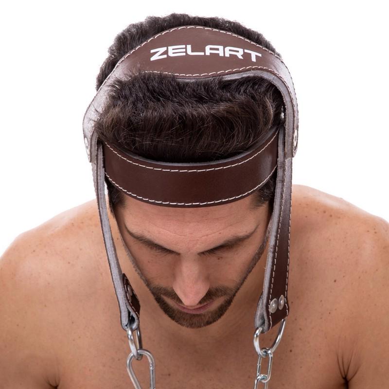 Упряж тренажер для тренування м'язів шиї Zelart SB-165189 кКоричневий (SB-165189) - фото 4