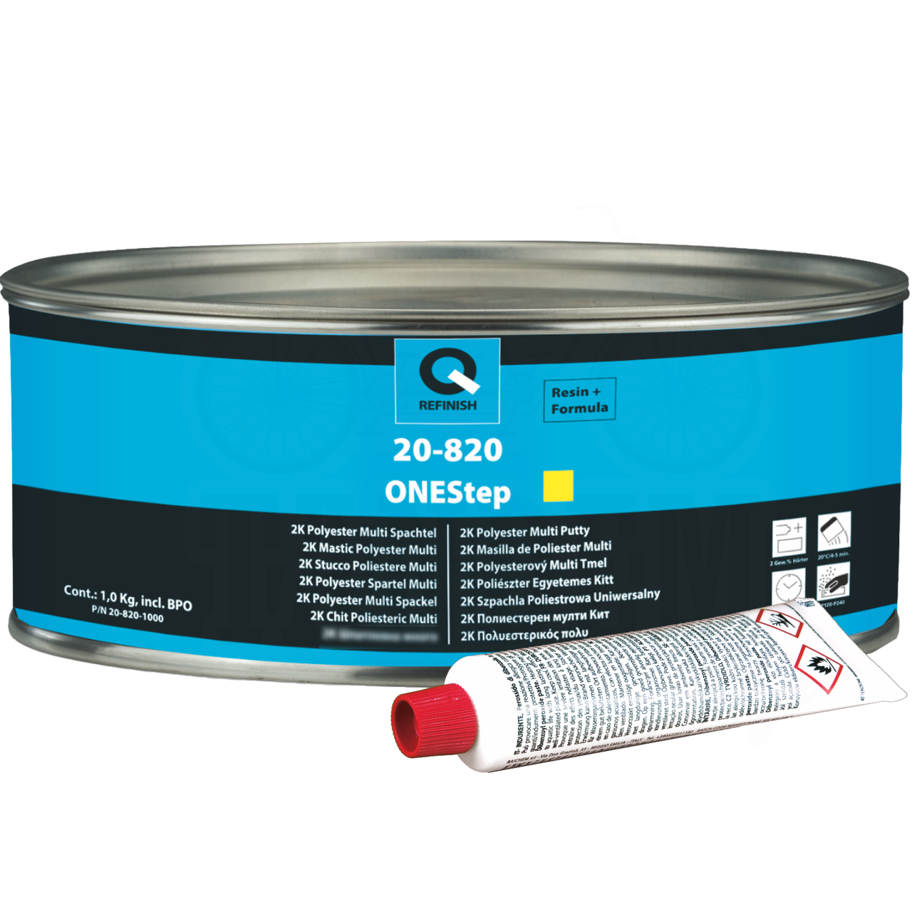 Шпаклевка со стекловолокном облегченная Q-REFINISH 20-820 ONEStep 1 л