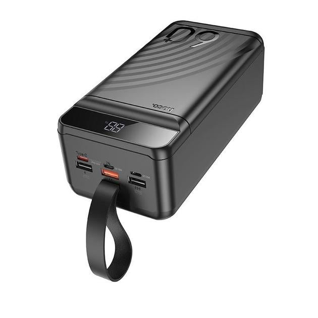 Повербанк Hoco J123C 222Wh/3USB/Type-C/Lightning/QC3.0/PD3.0 з ліхтарем 60000 mAh/22,5W Black (952365) - фото 4