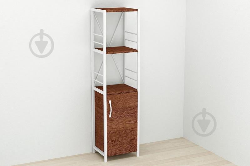 Этажерка 3/34 Ferrum-decor Серии Конект с тумбой  144x34x28 Белый ДСП Венге (FD1009)