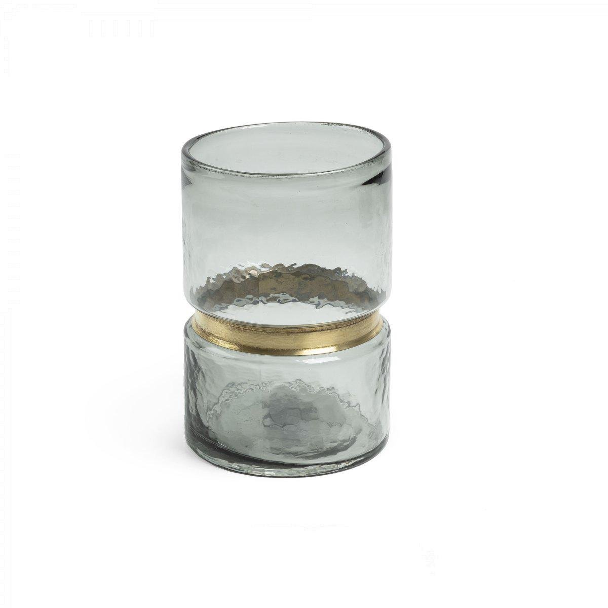 Ваза La Forma JAMBALA тонированое стекло со вставкой золотистого цвета (AA2827C03)