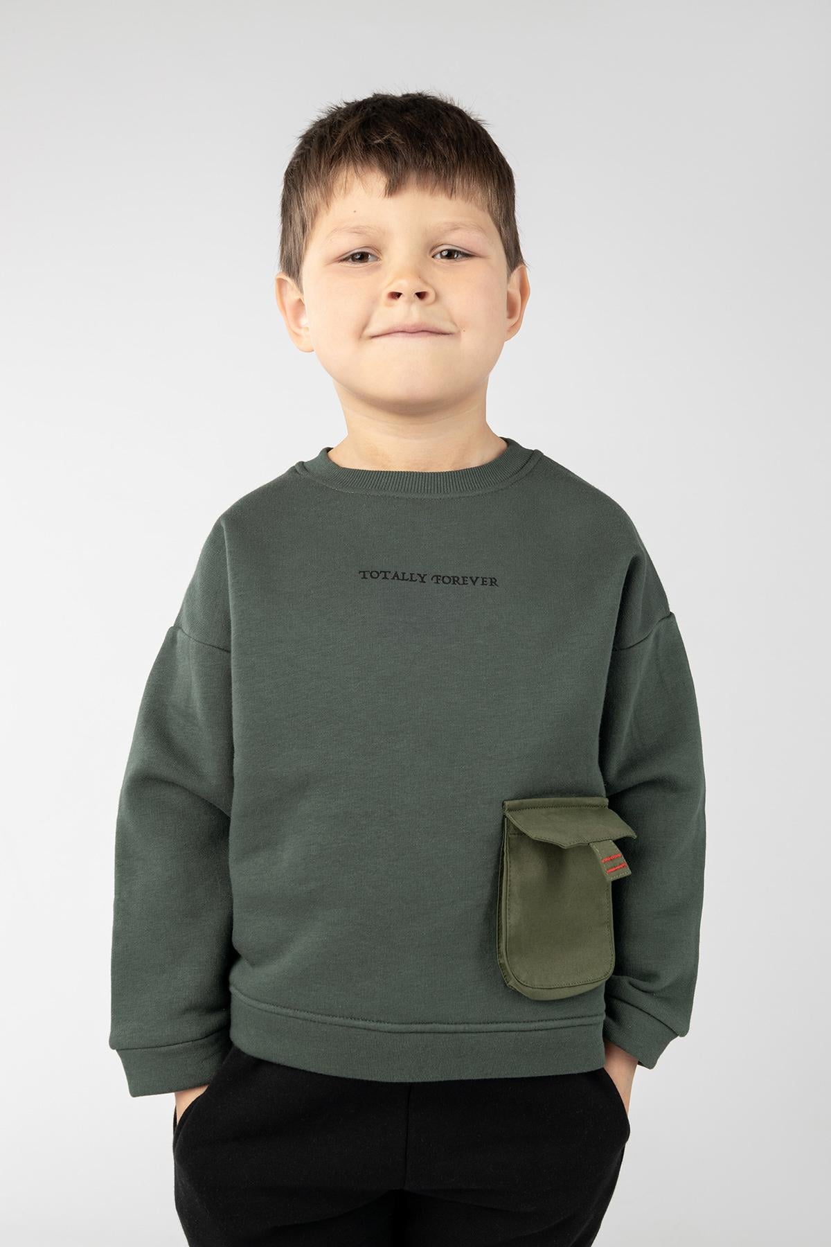 Свитшот для мальчика ЦБ-00234635 92 см Темно-зеленый (28575758)
