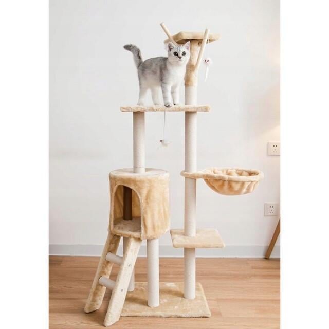 Игровой комплекс-дряпалка для кошек 138 см Bonro B-40 Бежевый (2830195941)