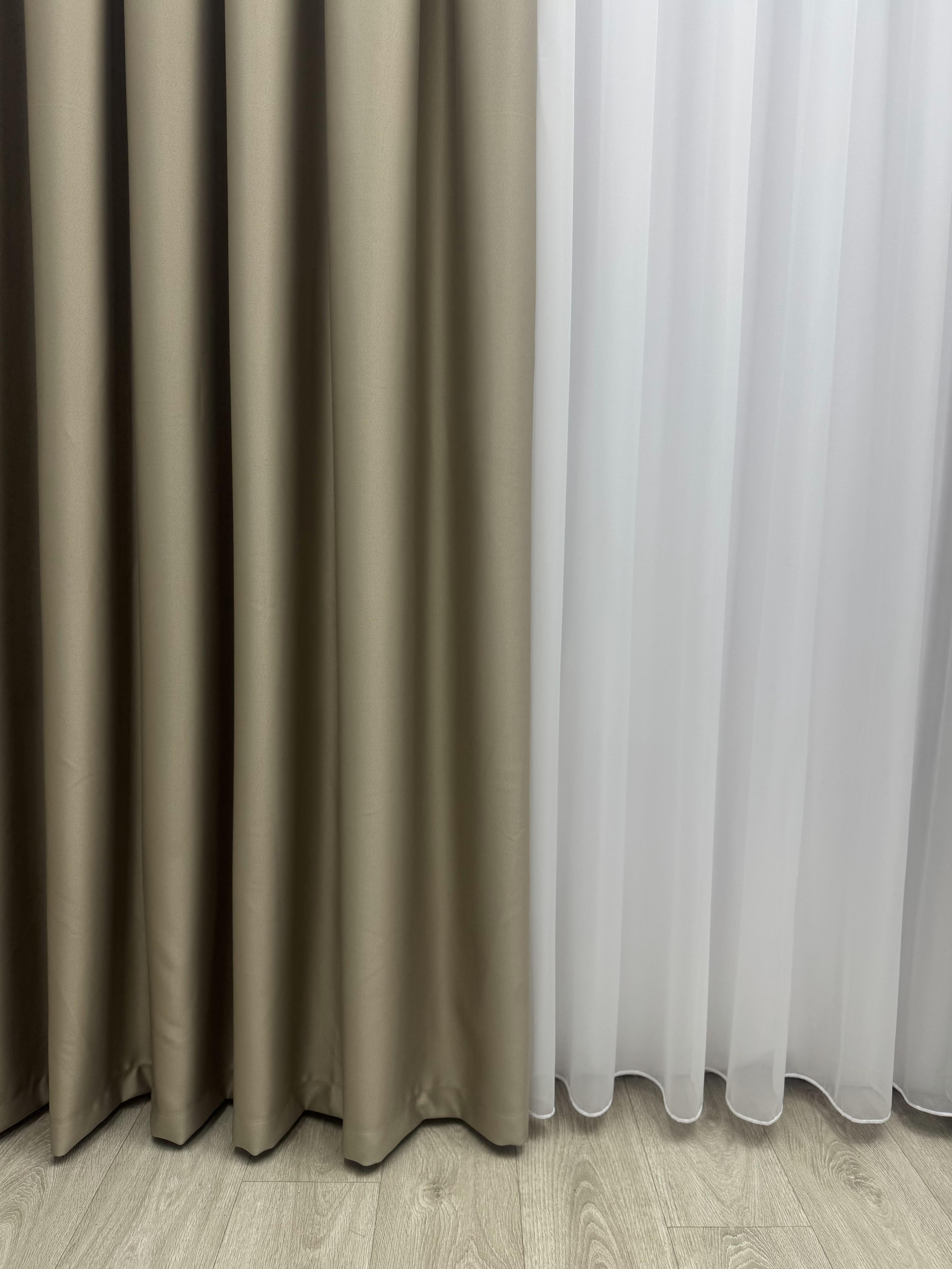 Штора блекаут на тесьме 6 см 150х260 см Капучиновый (11861539) - фото 4