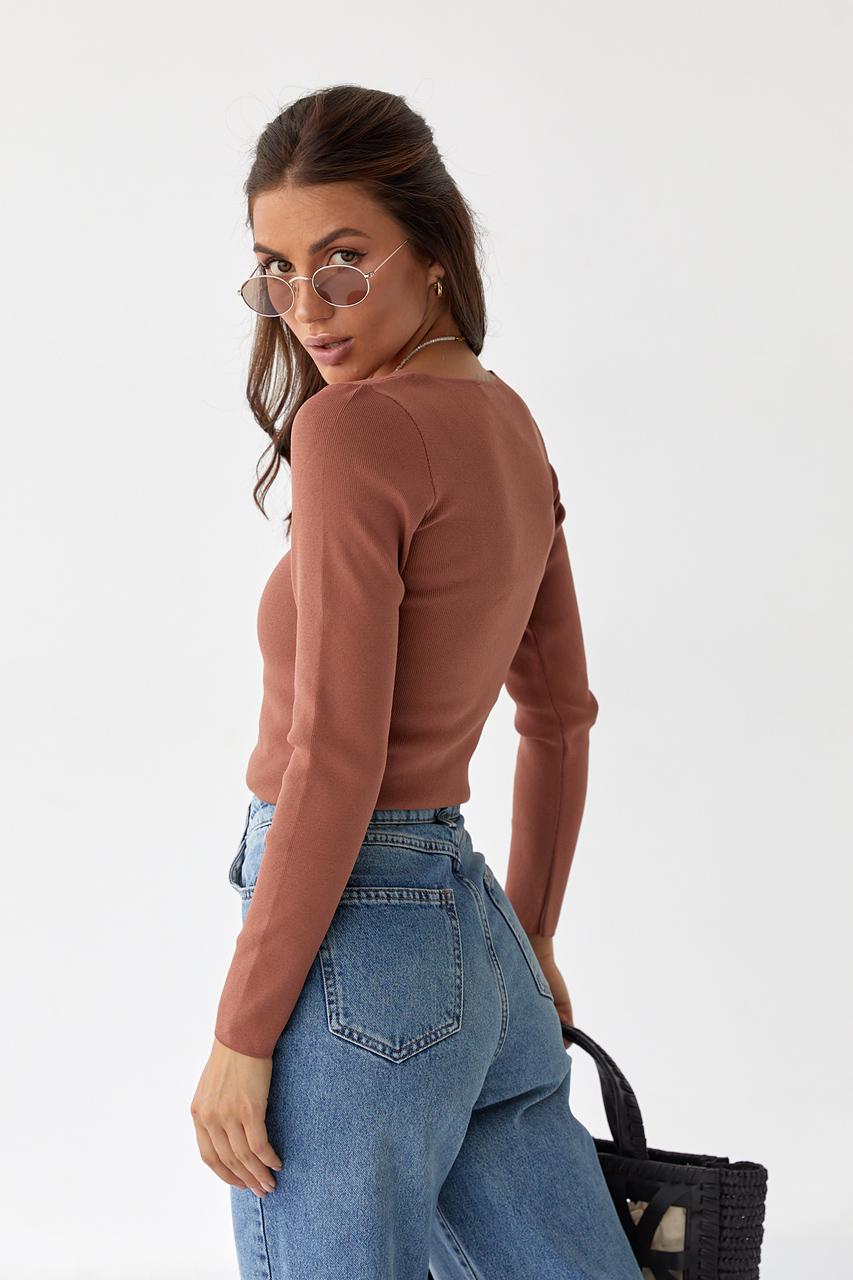 Кардиган Hot Fashion S Коричневый (9527906) - фото 2 Кардиган Hot Fashion S Коричневый (9527906) - фото 2