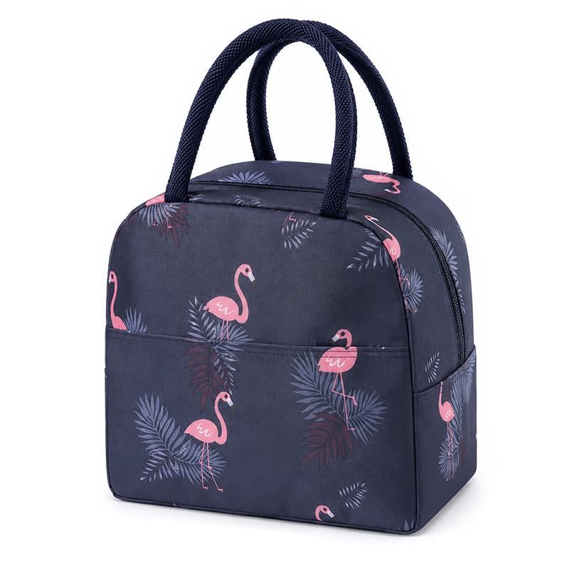 Термосумка для ланча Lesko BBO15 Flamingo на молнии с карманом Dark Blue (36986805)